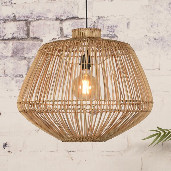 Good & Mojo GOOD MOJO Madagascar lampă suspendată, natur, reglabil, Lemn, Camera de zi / sufragerie, Bamboo, Design
