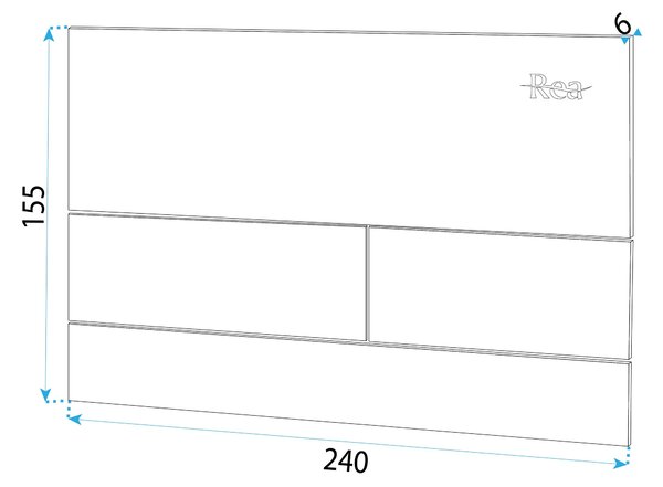 Clapeta pentru rezervor incastrat K011A-Q Rea T White Glass