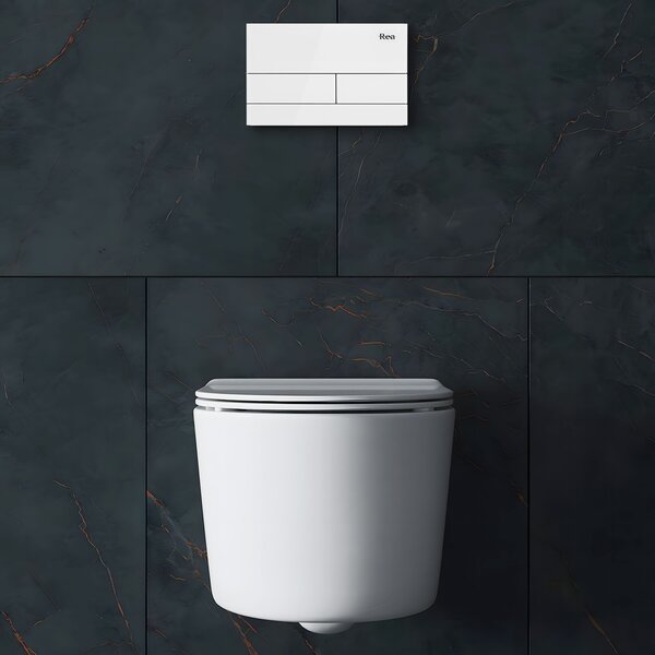 Clapeta pentru rezervor incastrat K011A-Q Rea T White Glass