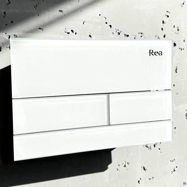 Clapeta pentru rezervor incastrat K011A-Q Rea T White Glass