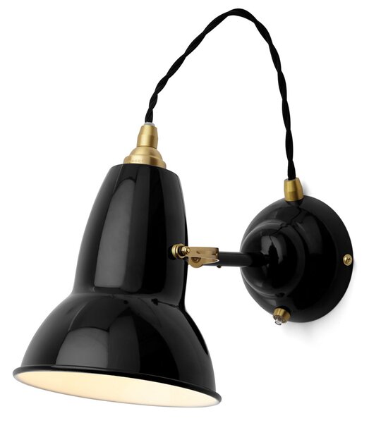 Anglepoise Original 1227 Brass aplică negru, reglabil, Negru, Camera de zi / sufragerie, Metal, Design industrial