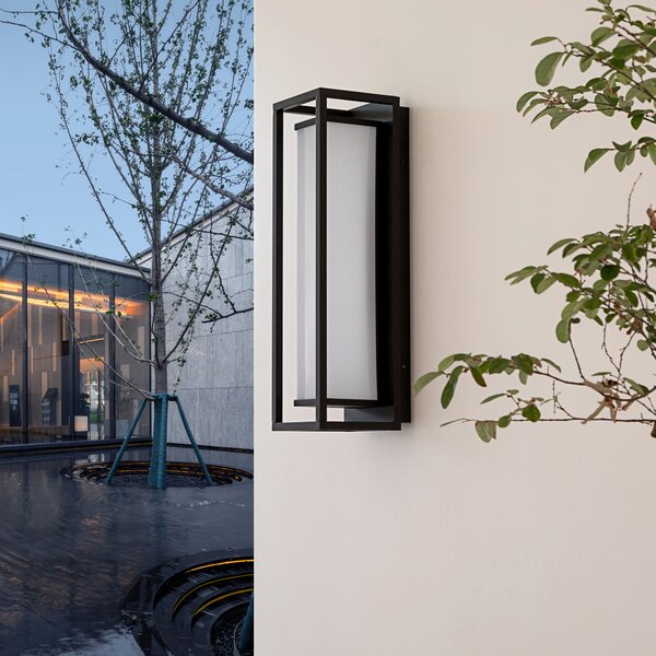 Lucande Banetti aplică exterior LED, 50 cm, Negru, Plastic, Modern
