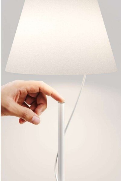 Lampadar Lodes, reglabil, Alb, Camera de zi, Metal