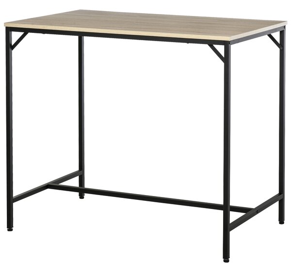 Set Masă Înaltă cu 4 Scaune HOMCOM în Stil Industrial, Metal și Lemn, Stejar Deschis, Perfect pentru Dining | Aosom România
