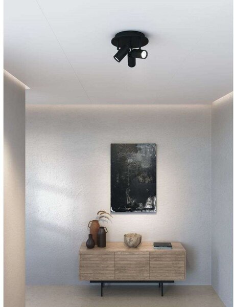 Plafoniere Belid, reglabil, Negru, Camera de zi, Metal