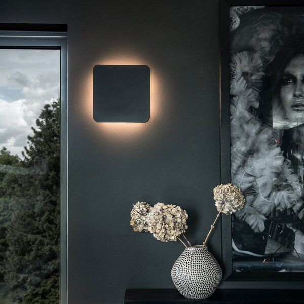 SLV Plastra Aplică de perete LED din gips unghiular 30x30cm, Alb, Camera de zi / sufragerie, Tencuială / Argilă, Modern