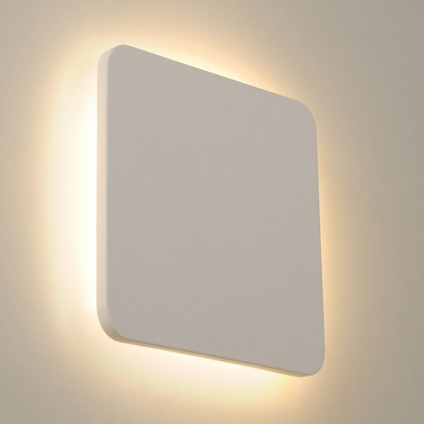 SLV Plastra Aplică de perete LED din gips unghiular 30x30cm, Alb, Camera de zi / sufragerie, Tencuială / Argilă, Modern