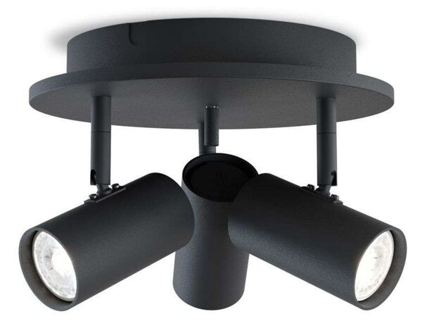 Plafoniere Belid, reglabil, Negru, Camera de zi, Metal