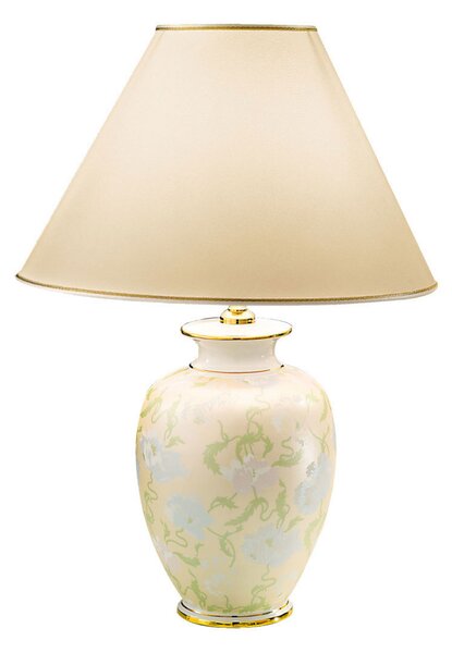 Austrolux Lampă masă Giardino Perla, vopsită manual, Ø30cm, Bej, Camera de zi / sufragerie, Ceramică