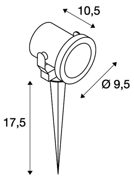 SLV Nautilus 10 radiator cu țeapă, rotund, oțel inoxidabil, Metalic, Metal, Modern