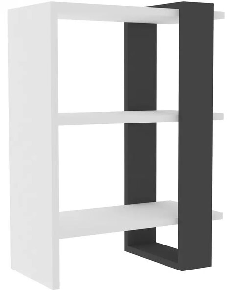 Biblioteca Fanny culoare alb si antracit 70 cm