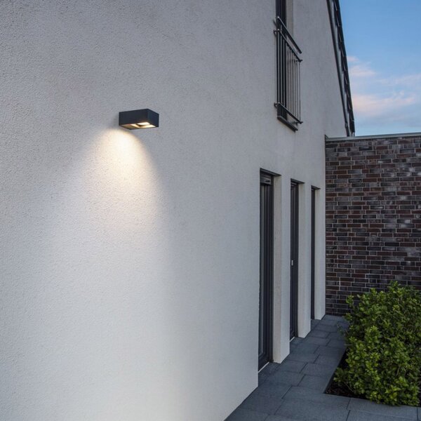 SLV Eskina Frame LED în aer liber cu 1 lumină CCT, Negru, Metal, Modern, Perete unghiular