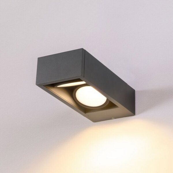 SLV Eskina Frame LED în aer liber 2-light CCT, Negru, Metal, Modern, Perete unghiular