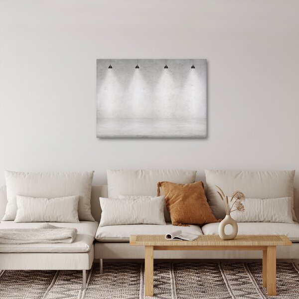 Tablou - Perete de beton cu lumini (70x50 cm)