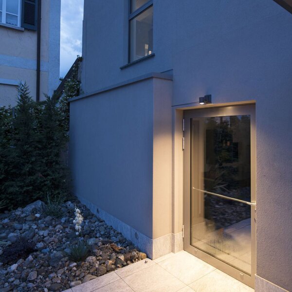 SLV Myra, lampă de perete pentru exterior, 1 lumină, antracit, reglabil, Negru, Metal, Modern