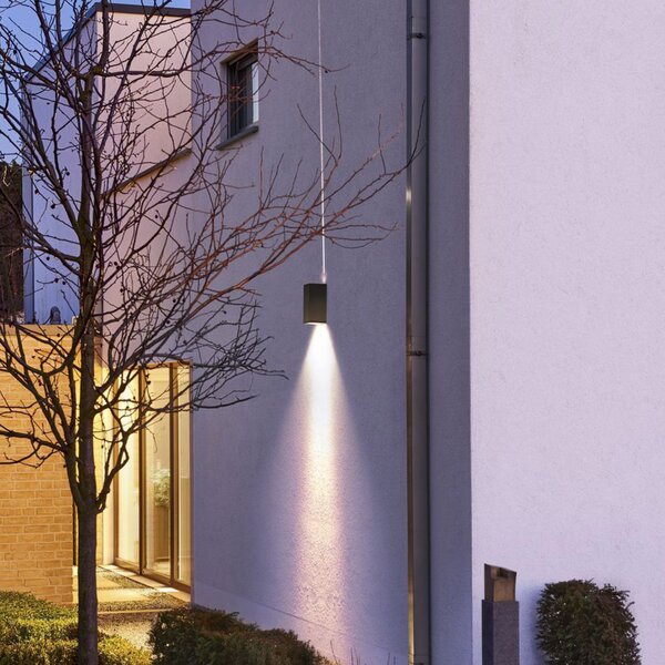 SLV Big Theo LED cu LED-uri pentru exterior, antracit, Negru, Metal, Modern, Priză de perete sus / jos