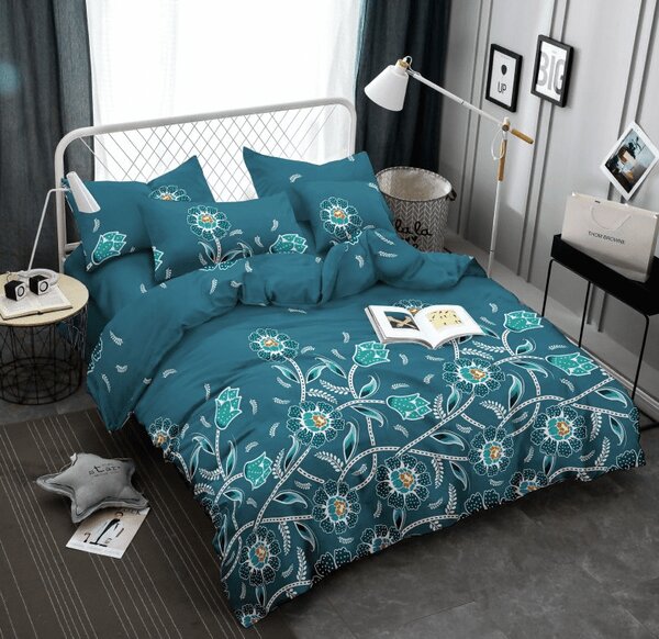 Lenjerie de pat din microfibra SITTO verde inchis Dimensiune lenjerie de pat: 2 buc 70 x 80 cm | 200 x 220 cm