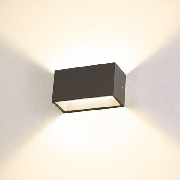 SLV Sitra LED lampă de perete pentru exterior sus/jos 20 antracit, Negru, Metal, Modern