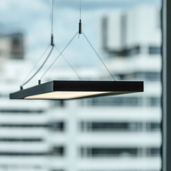 SLV Worklight Lampă suspendată LED pentru birou, negru, reglabil, Negru, Studiu / Birou, Metal, Modern
