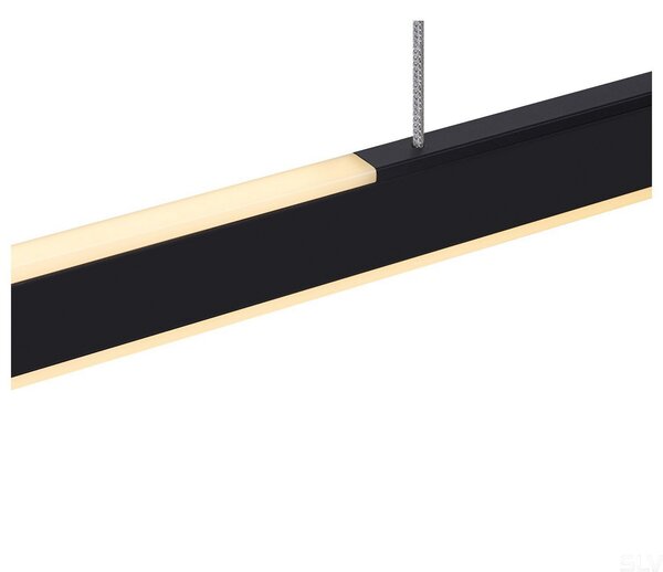 SLV Lampă suspendată cu LED One Linear, 104 cm, negru, reglabil, Negru, Camera de zi / sufragerie, Metal, Modern