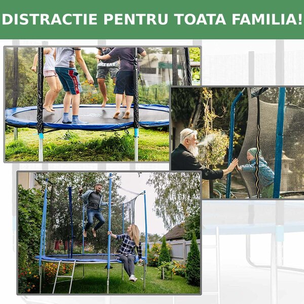 Trambulina copii cu plasa de protectie 252 cm, 100 kg