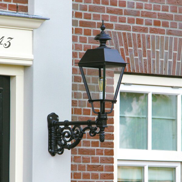 K.S. Verlichting Aplică de perete exterior M43, negru, bun gust, Transparent, Metal