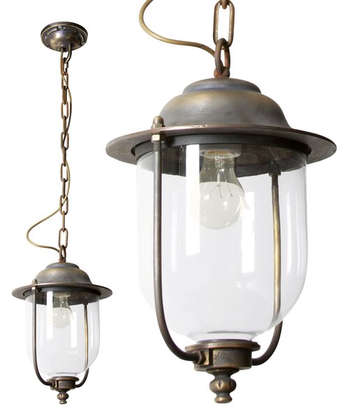 K.S. Verlichting LINDAU - Lampă suspendată pentru exterior cu suspensie lanț, Bronz / Alamă Veche, Metal, Antichitate, Forme speciale pentru exterior