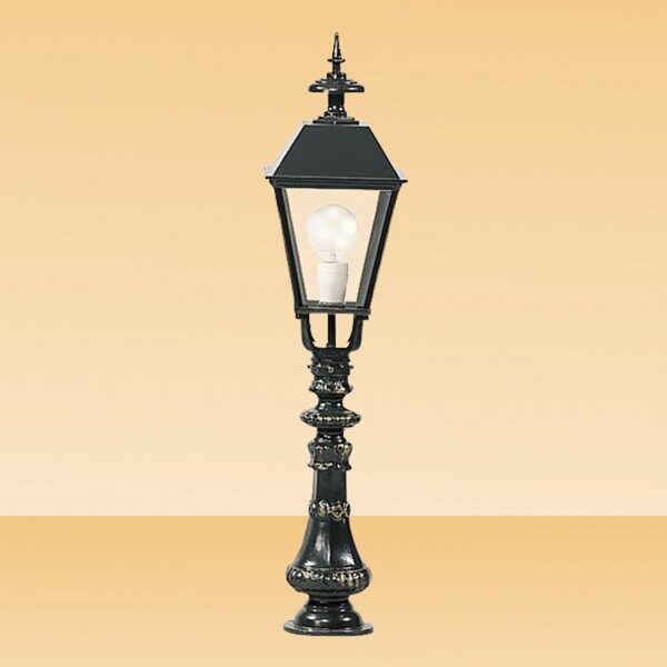 K.S. Verlichting Bornă luminoasă Brighton, negru, înălțime 95 cm, metal, IP44, Negru, Metal, Antichitate