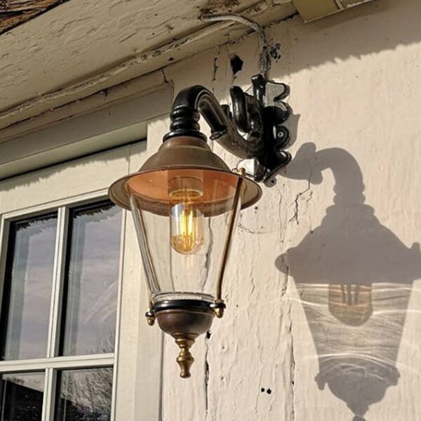 K.S. Verlichting Hoorn - Aplică de exterior, soclu inferior, verde, reglabil, Verde, Metal, Antichitate