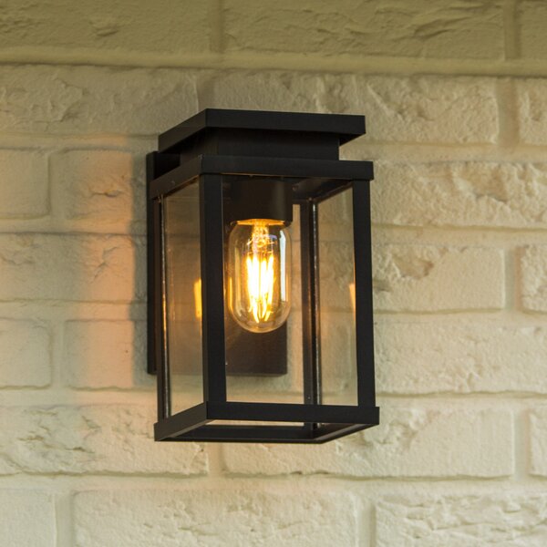 K.S. Verlichting Aplică pentru exterior Jersey M, înălțime 22 cm, Negru, Metal, Modern, Felinar
