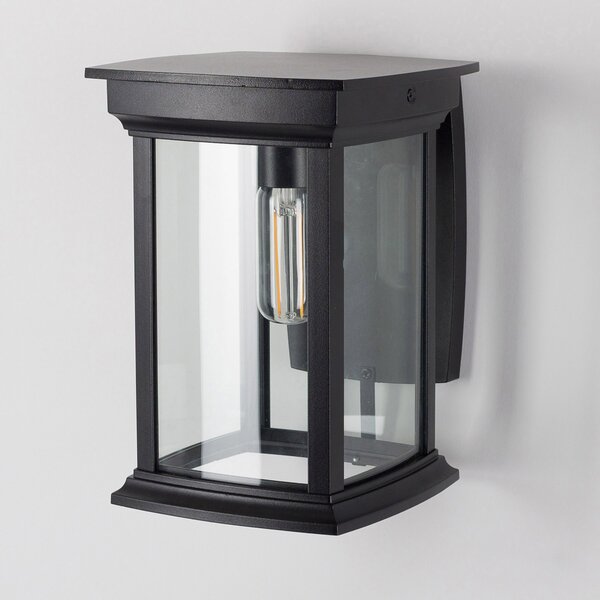 K.S. Verlichting Carlton lumina de perete în aer liber cu abajur sticlă, reglabil, Negru, Metal, Modern