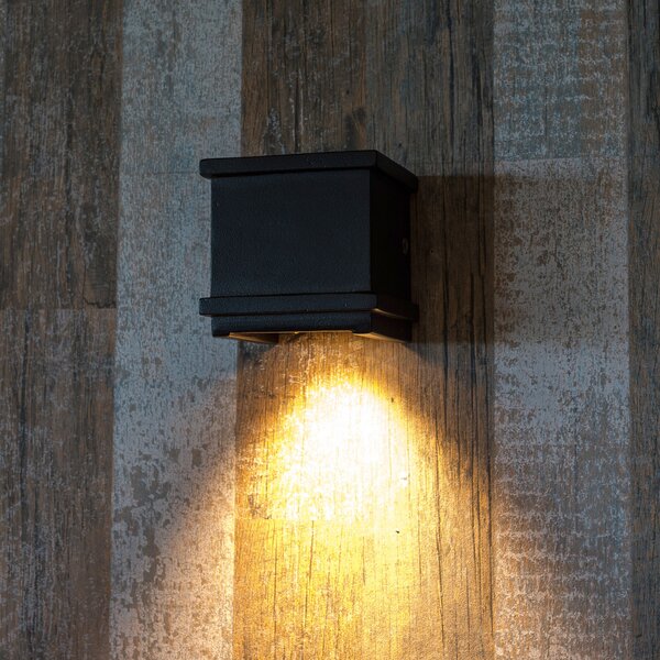 K.S. Verlichting Aplică de exterior Borgo din aluminiu, negru, reglabil, Negru, Metal, Casă de țară / Rustic