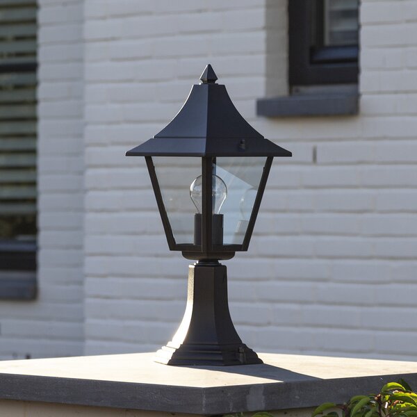 K.S. Verlichting Lampă de bază Livorno, IP44, negru/negru, reglabil, Negru, Metal, Casă de țară / Rustic
