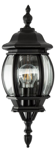 K.S. Verlichting Lampă de perete în aer liber Andrew sticlă cristal picioare negru, reglabil, Negru, Metal, Casă de țară / Rustic