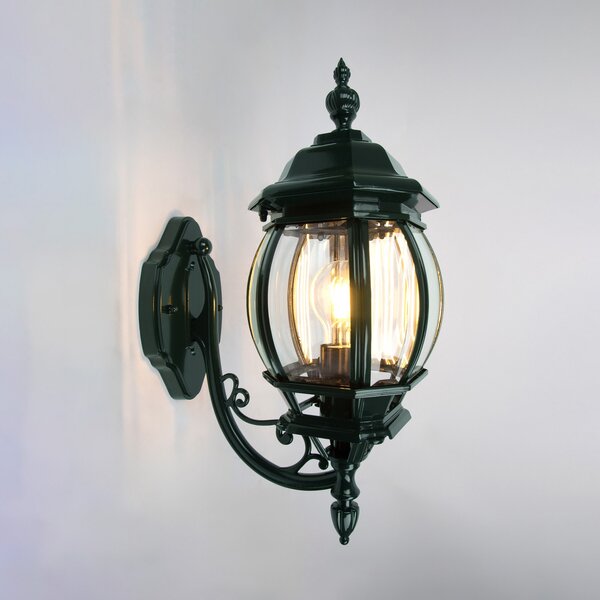 K.S. Verlichting Lampă de perete în aer liber Andrew sticlă cristal picioare verde, reglabil, Verde, Metal, Casă de țară / Rustic