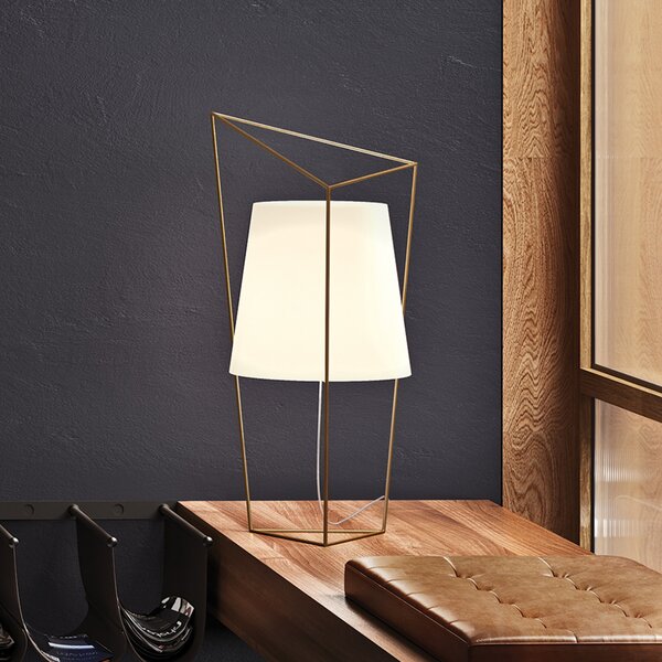 Kdln Lampă de masă Tatu, negru, înălțime 69 cm, sticlă, reglabil, Negru, Camera de zi / sufragerie, Sticlă, Design