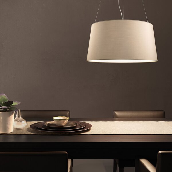 Kdln Lampă suspendată Tripod, alb, Ø 55 cm, textil, reglabil, Alb, dormitor, Țesătură / Textil, Design