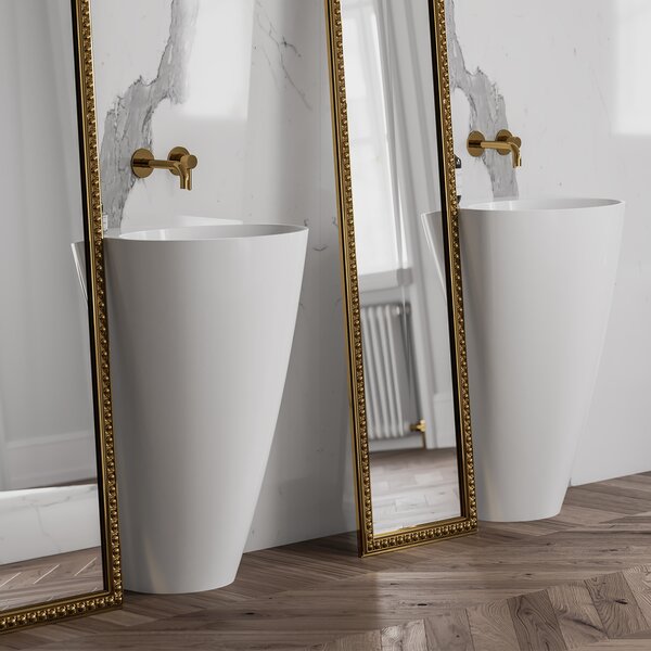 Omnires M+ lavoar 55x43 cm ovale stativ alb luciu SIENAUWBP