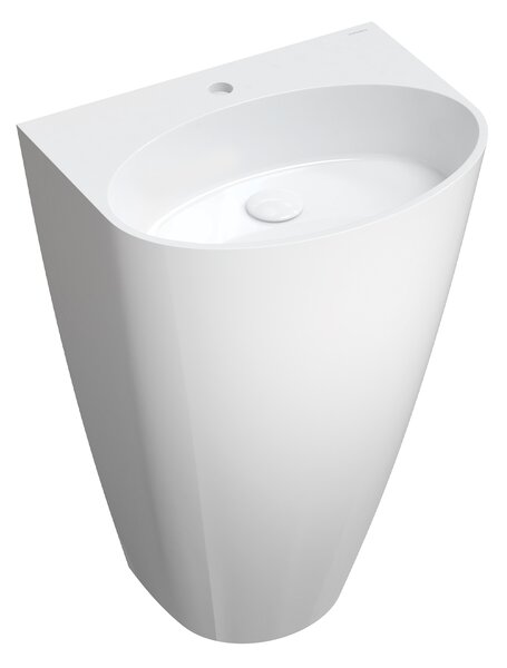 Omnires M+ lavoar 55x43 cm ovale stativ alb luciu SIENAUWBP