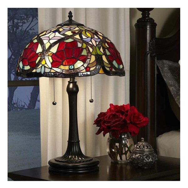 Elstead QZ-LARISSA-TL - Lampă de masă Tiffany LARISSA, 2xE27/60W/230V