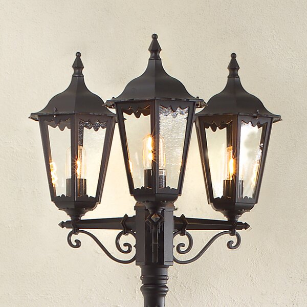Konstsmide Lampadar Firenze, 3 fluxuri, negru, reglabil, Negru, Metal, Casă de țară / Rustic