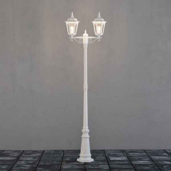 Konstsmide Lampadar Firenze, 2 fluxuri, alb, Alb, Sticlă, Casă de țară / Rustic