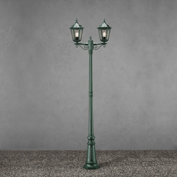 Konstsmide Lampadar Firenze, 2 fluxuri, verde, Verde, Sticlă, Casă de țară / Rustic