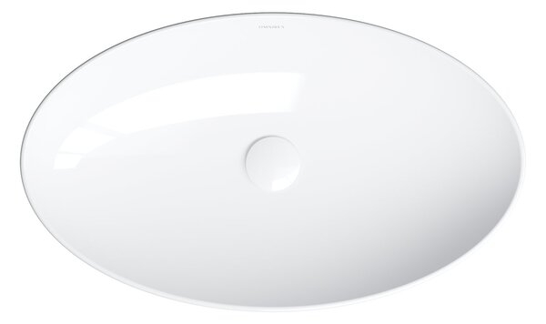 Omnires Laredo lavoar 61x37 cm ovale de blat alb luciu LAREDO605BP