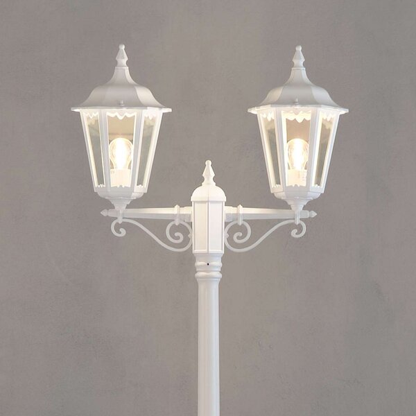 Konstsmide Lampadar Firenze, 2 fluxuri, alb, Alb, Sticlă, Casă de țară / Rustic