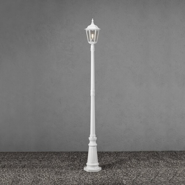 Konstsmide Lampadar Firenze, 1 fluxuri, alb, Alb, Sticlă, Casă de țară / Rustic