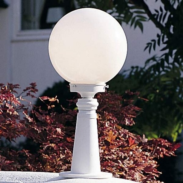 Konstsmide Lampă cu postament Arcturus abajur sferic, Alb, Metal, Modern, Glob pentru exterior