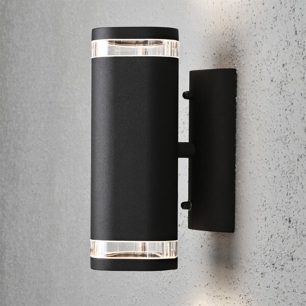 Konstsmide Aplică de exterior Modena cu fantă, 2 fl, negru, reglabil, Negru, Metal, Modern