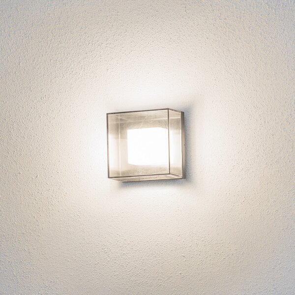 Konstsmide Aplică LED de exterior pătrată Sanremo, Transparent, Metal, Modern