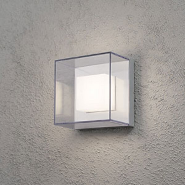 Konstsmide Aplică LED de exterior pătrată Sanremo, Transparent, Metal, Modern